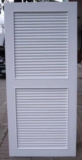 ประตูไฟเบอร์กลาสสีขาว FDL006 ขนาด80x200ซม. เจาะลูกบิดหรือติดมือจับก้านโยกได้