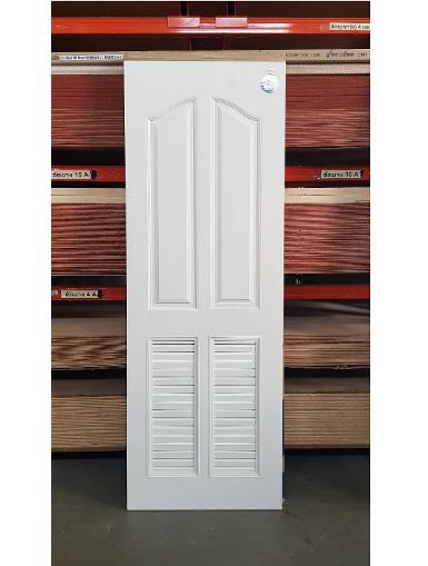 ประตูupvc(ไวนิล) ขนาด 80x200 เกล็ดล่าง PLR006ยี่ห้อโพลีวู้ด สีขาว ใช้ภายนอก ทนแดดทนฝน กันน้ำ100%
